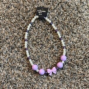 Lavender Bow Girls Necklace
